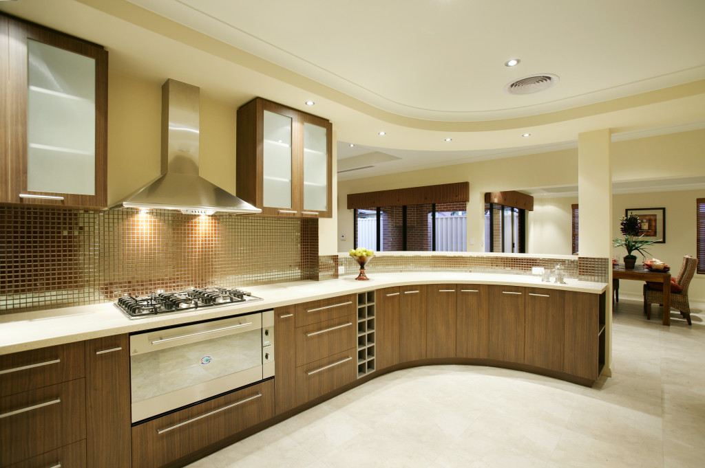 minimalist luxury modern kitchen interior design with brown cabinets and marble backsplash interior design of kitche 1